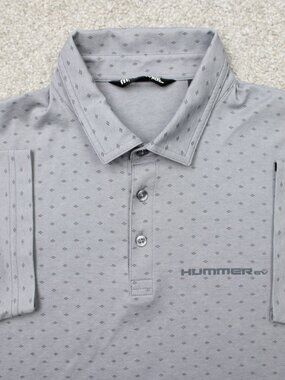 Travis Mathew Polo Shirt Mens Large Gray Geometric AOP Hummer Collection S/S